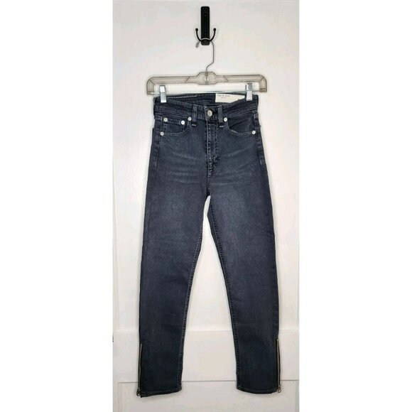 NWT Rag & Bone Nina High Rise Ankle Cigarette Minna Jeans Size 23 Zip Ankles - Picture 1 of 8